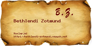 Bethlendi Zotmund névjegykártya